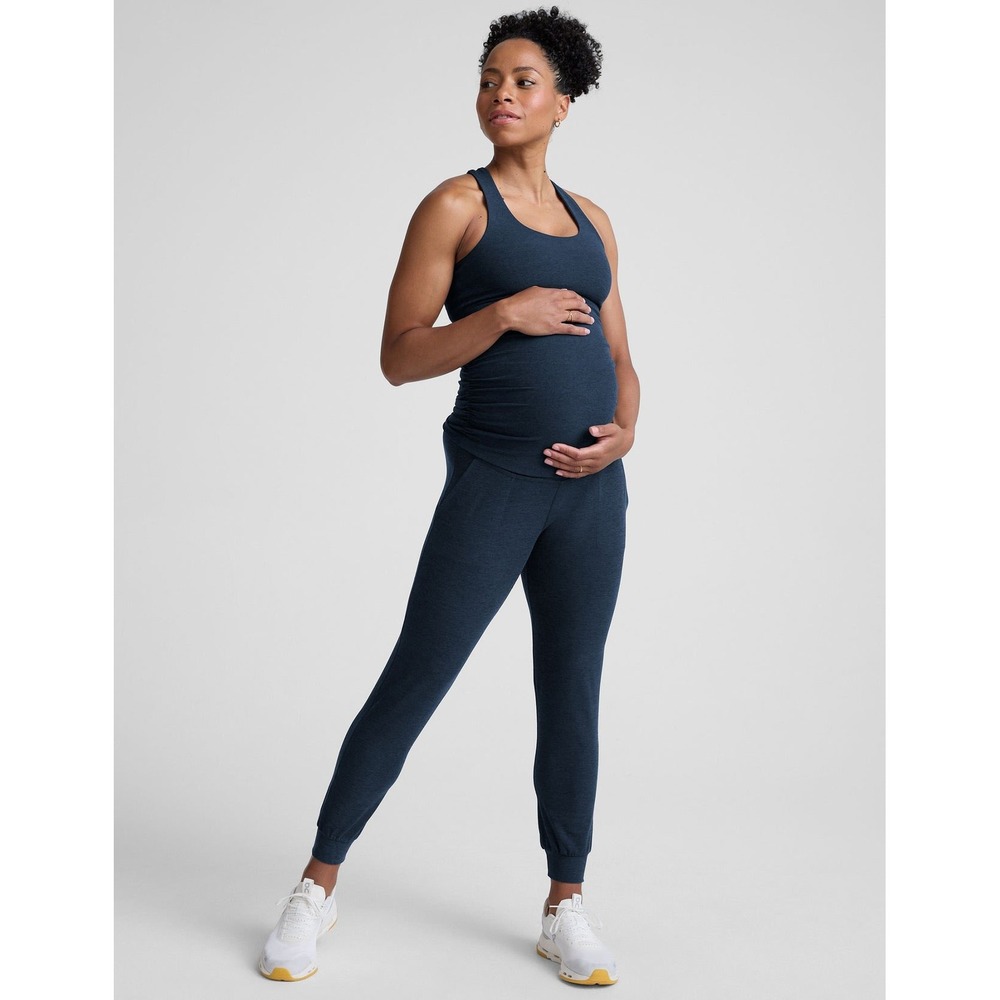 Beyond the Bump | Maternity Midi‎ Jogger XL Navy Blue Pregnancy Athleisure
